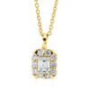 Material: gelbgold – Collier Solitaire mit Besatz