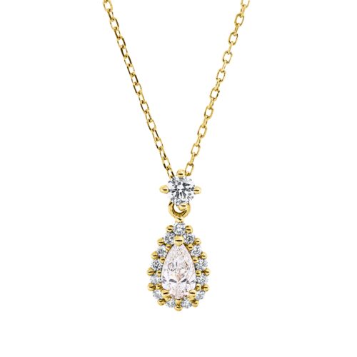 Collier Solitaire mit Besatz