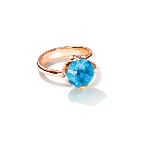 Tulip Ring Small mit Swiss Topas