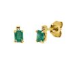 Material: gelbgold – Ohrstecker Farbstein Classic