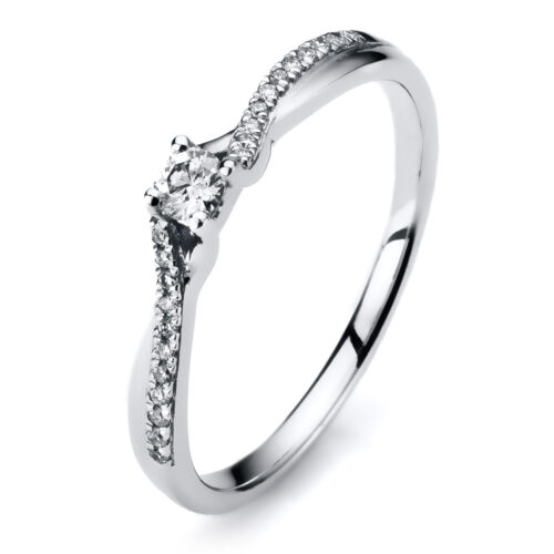 Ring Solitaire mit Besatz