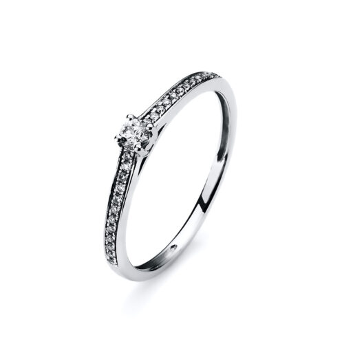 Ring Solitaire mit Besatz