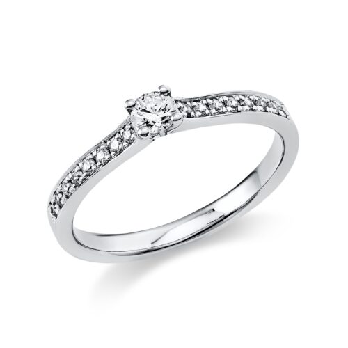 Ring Solitaire mit Besatz