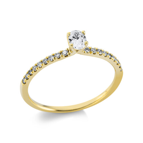 Ring Solitaire mit Besatz
