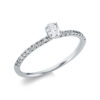Material: weissgold – Ring Solitaire mit Besatz