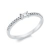 Material: weissgold – Ring Solitaire mit Besatz