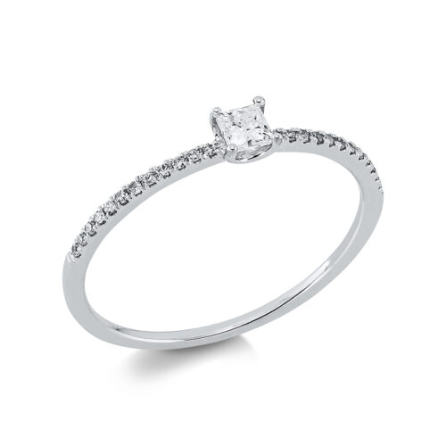 Ring Solitaire mit Besatz