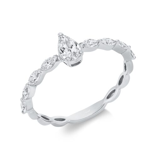 Ring Solitaire mit Besatz