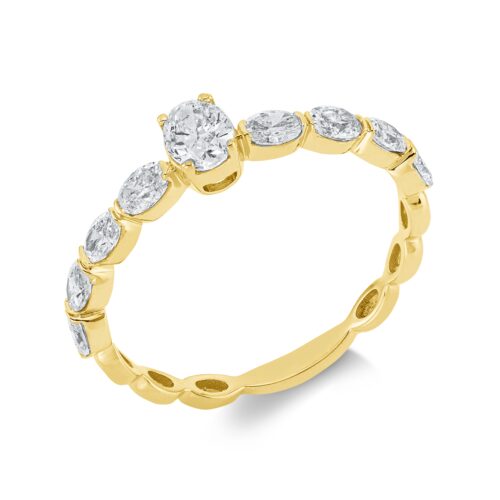 Ring Solitaire mit Besatz