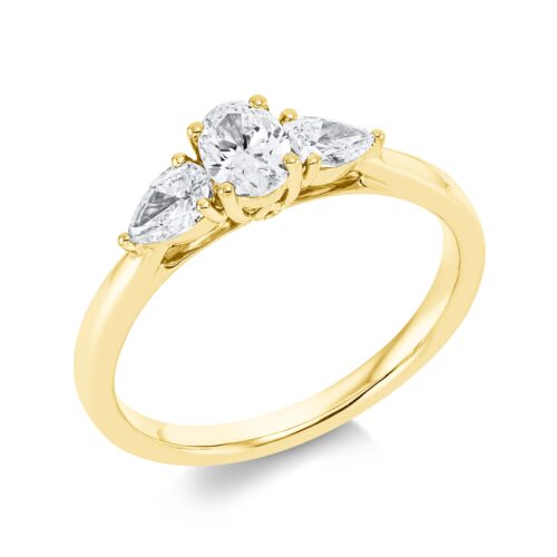 Ring Solitaire mit Besatz