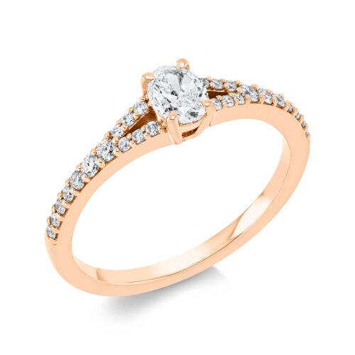 Ring Solitaire mit Besatz