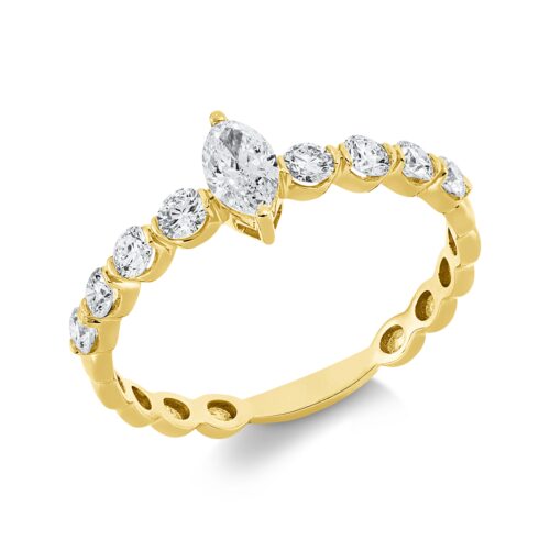 Ring Solitaire mit Besatz