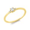 Material: gelbgold – Ring Solitaire mit Besatz