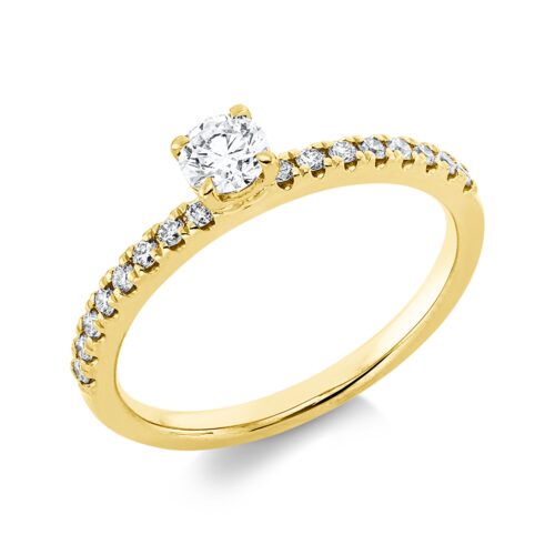 Ring Solitaire mit Besatz