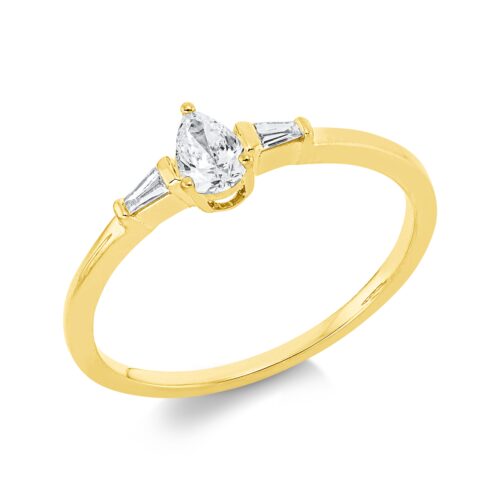 Ring Solitaire mit Besatz
