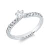 Material: weissgold – Ring Solitaire mit Besatz