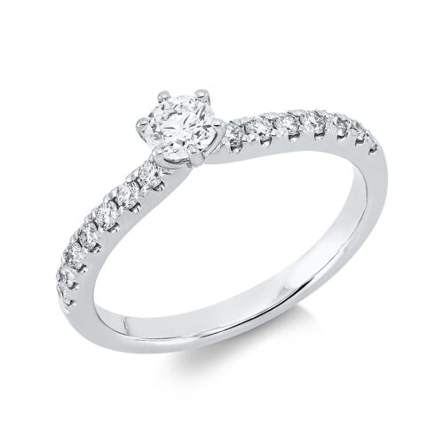 Ring Solitaire mit Besatz