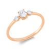 Material: rotgold – Ring Solitaire mit Besatz