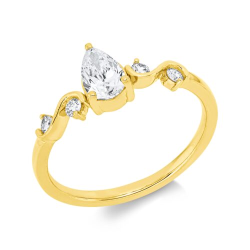 Ring Solitaire mit Besatz