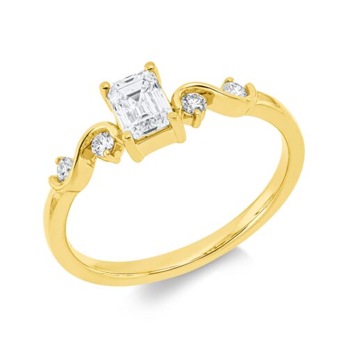 Ring Solitaire mit Besatz