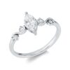 Material: weissgold – Ring Solitaire mit Besatz