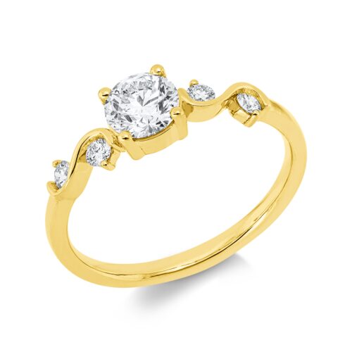 Ring Solitaire mit Besatz