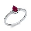 Material: weissgold – Ring Farbstein Classic