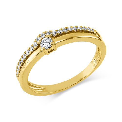 Ring Solitaire mit Besatz
