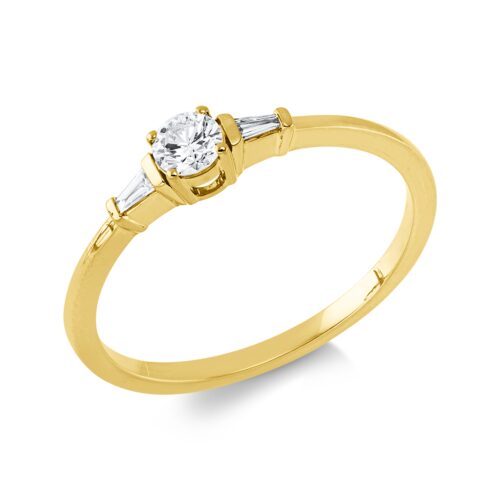 Ring Solitaire mit Besatz