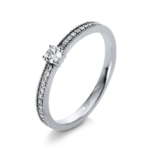 Ring Solitaire mit Besatz