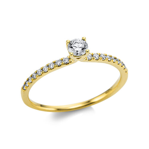 Ring Solitaire mit Besatz