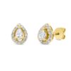 Material: gelbgold – Ohrstecker Solitaire mit Besatz