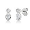 Material: weissgold – Ohrstecker Solitaire mit Besatz