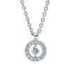 Material: weissgold – Collier Solitaire mit Besatz