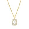 Material: gelbgold – Collier Solitaire mit Besatz